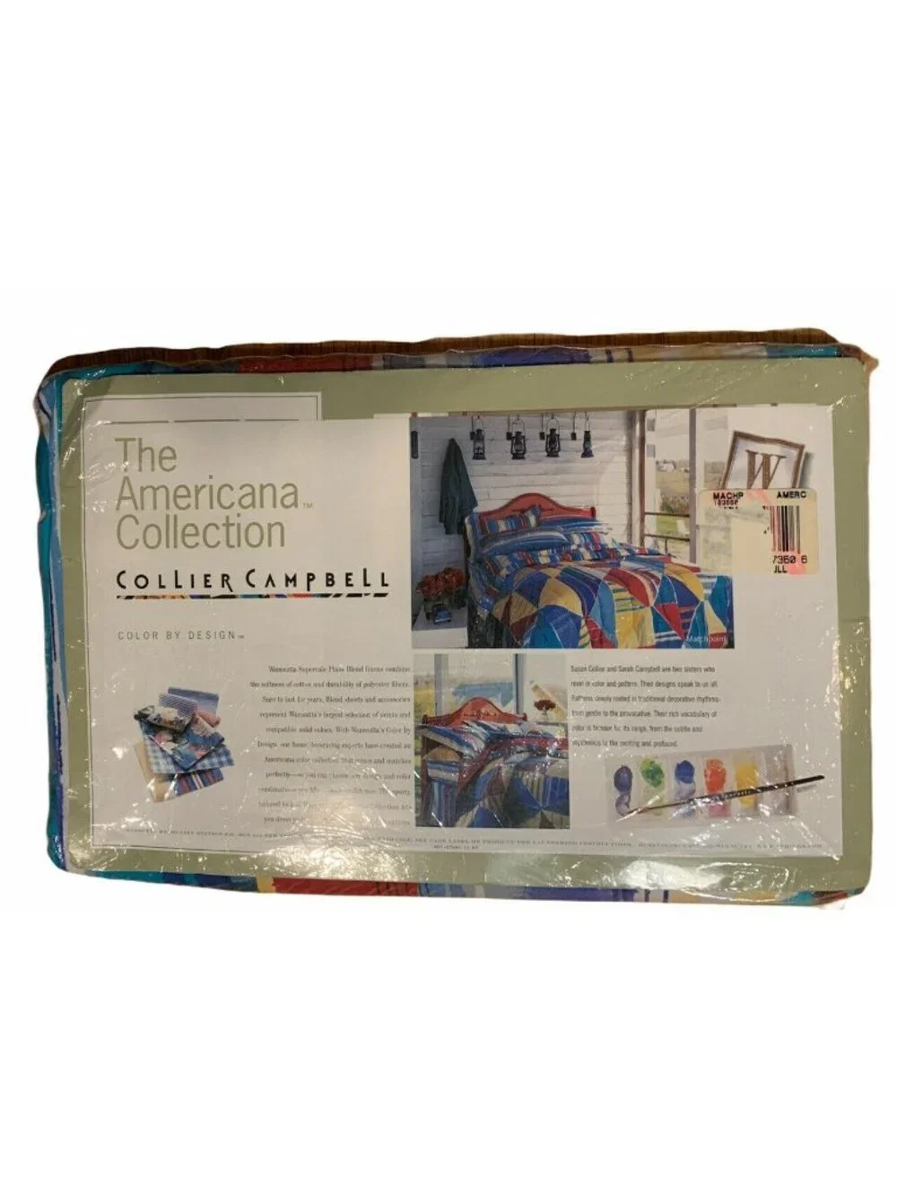 New Vtg Collier Campbell Matchpoint Full Fitted Sheet by Wamsutta VTG USA HTF